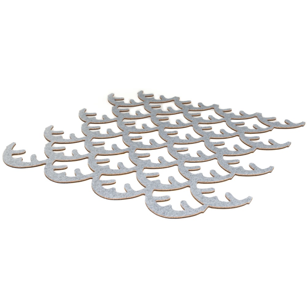 Muratto Pattern Tiles - Coral - Silver