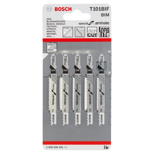 Bosch Laminate Straight Cut Jigsaw Blades T101BIF