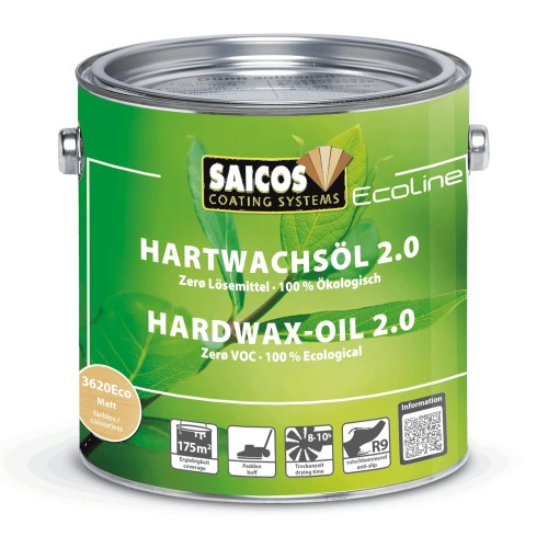 Saicos Ecoline Hardwax Oil 2.0 - Matt (3620Eco) - 2.5 Litre