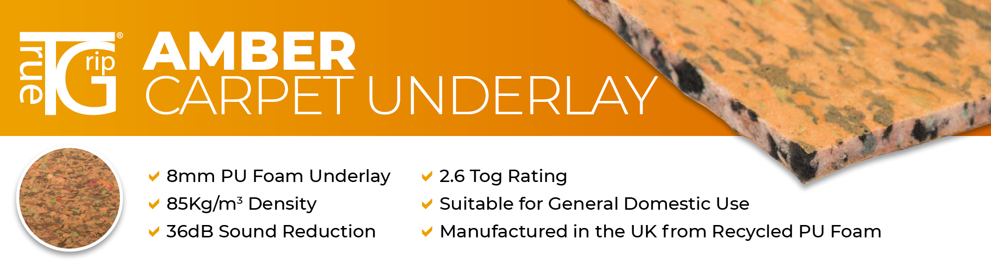 Floorgear Amber PU Foam Carpet Underlay