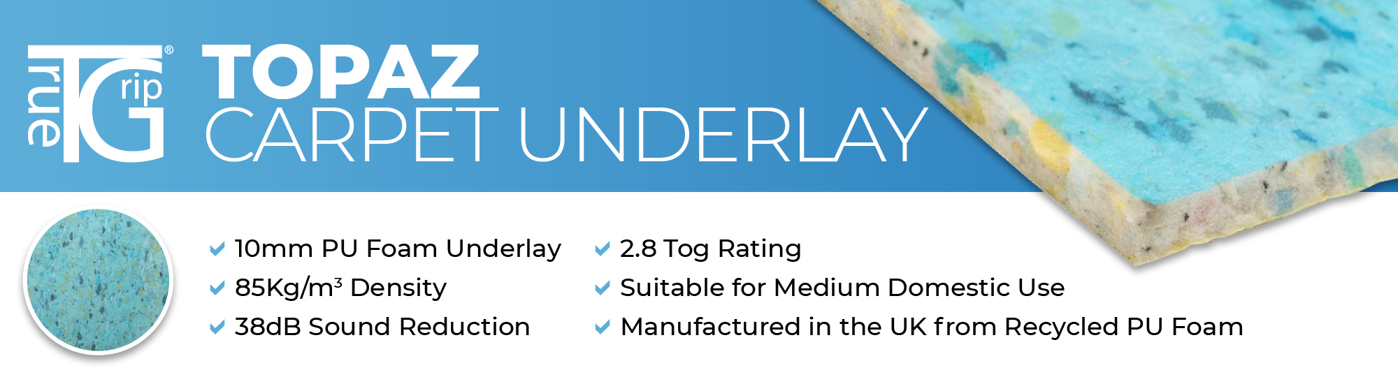 Floorgear Topaz PU Foam Carpet Underlay