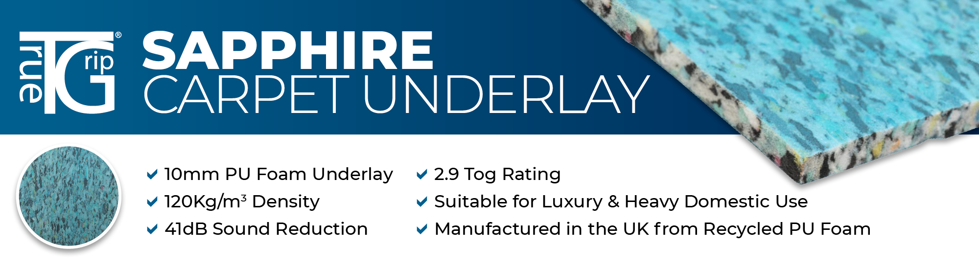 Floorgear Sapphire PU Foam Carpet Underlay