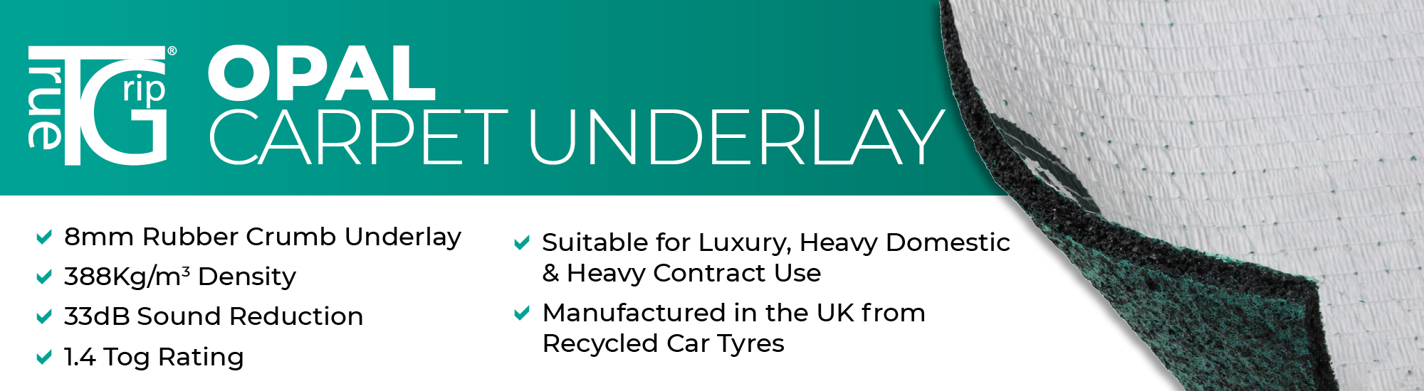 Floorgear Opal Rubber Crumb Carpet Underlay